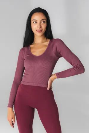 Vitality Synergy V Long Sleeve - Mauve