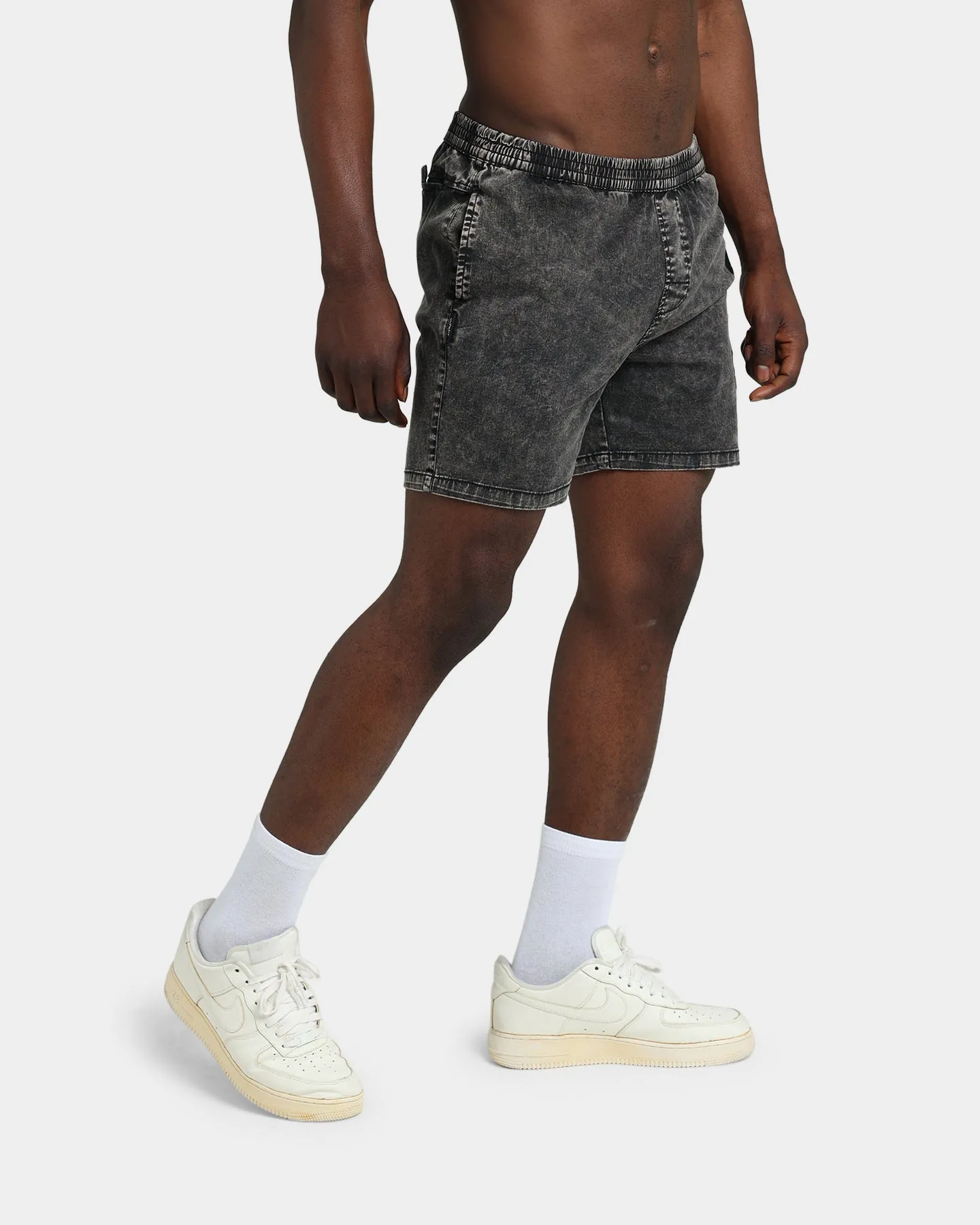 WNDRR Offcut Beach Shorts Washed Black