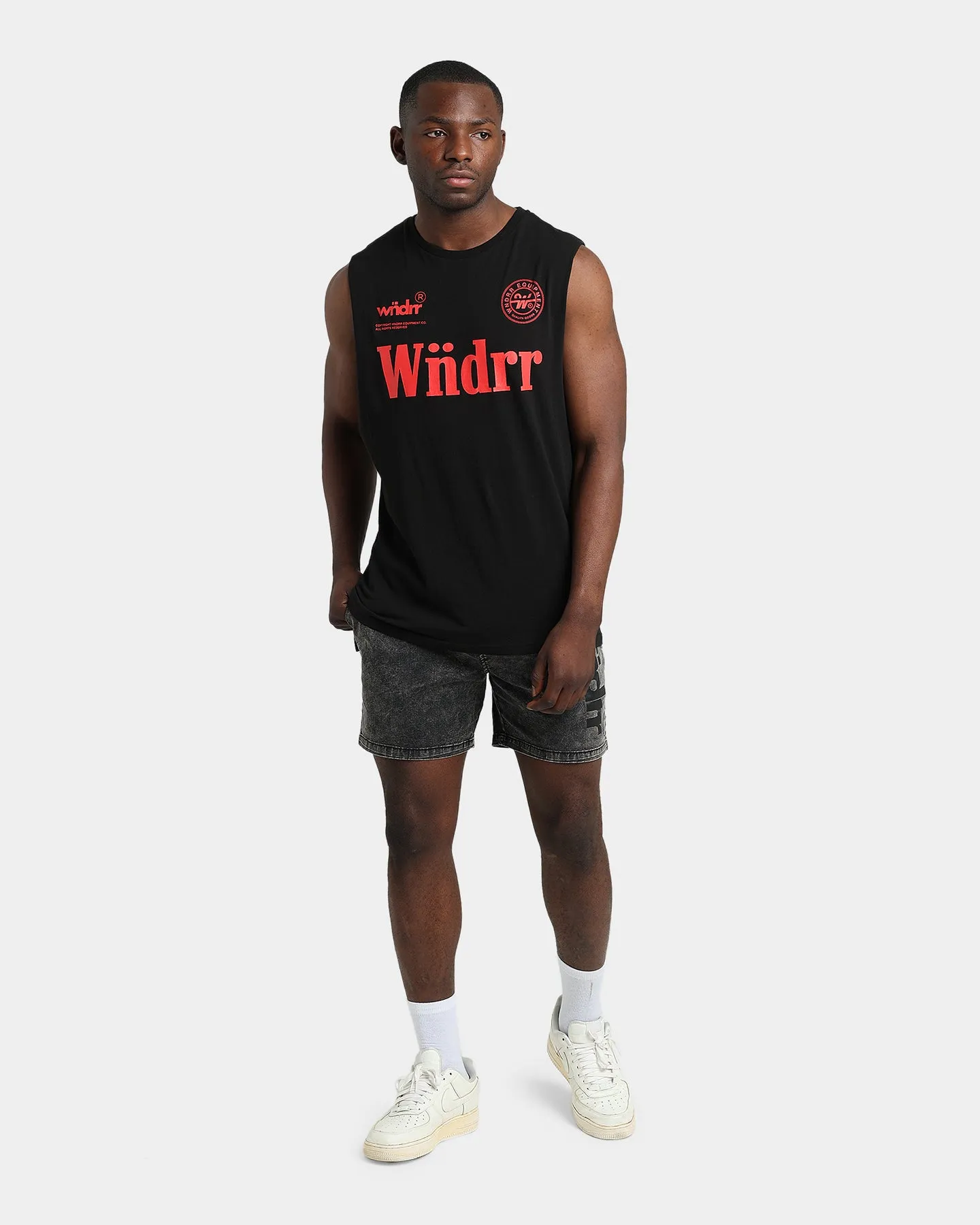 WNDRR Offcut Beach Shorts Washed Black