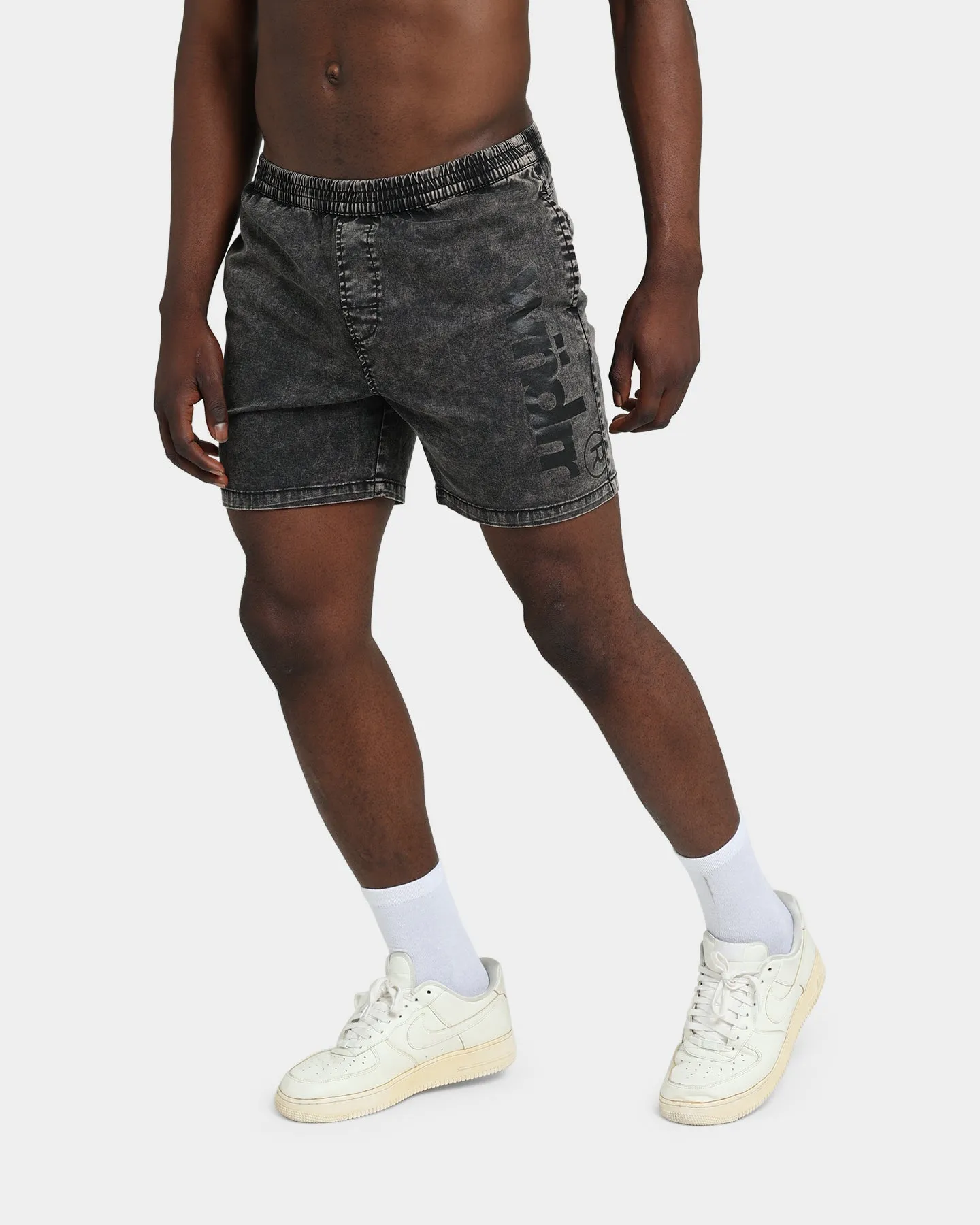 WNDRR Offcut Beach Shorts Washed Black