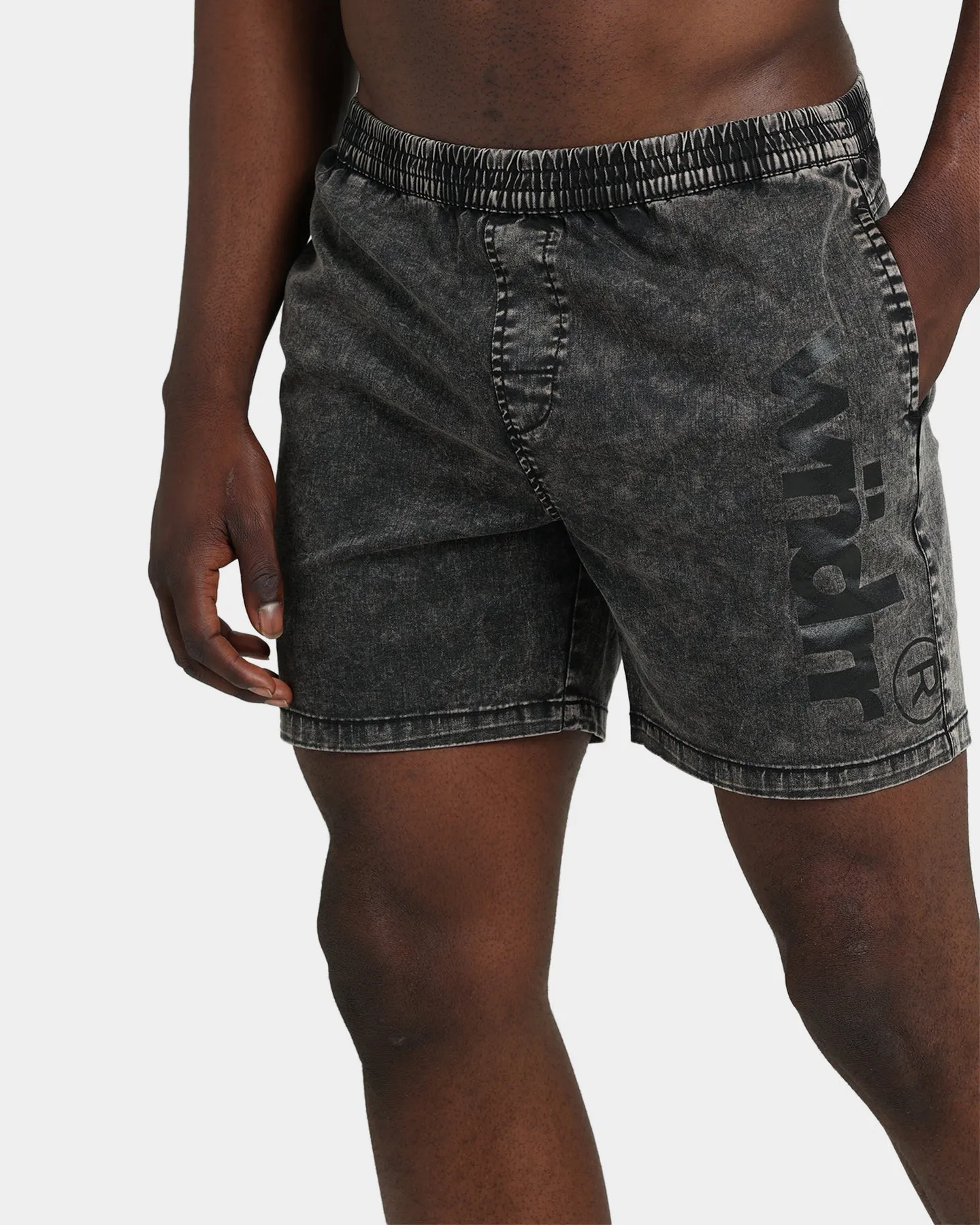 WNDRR Offcut Beach Shorts Washed Black