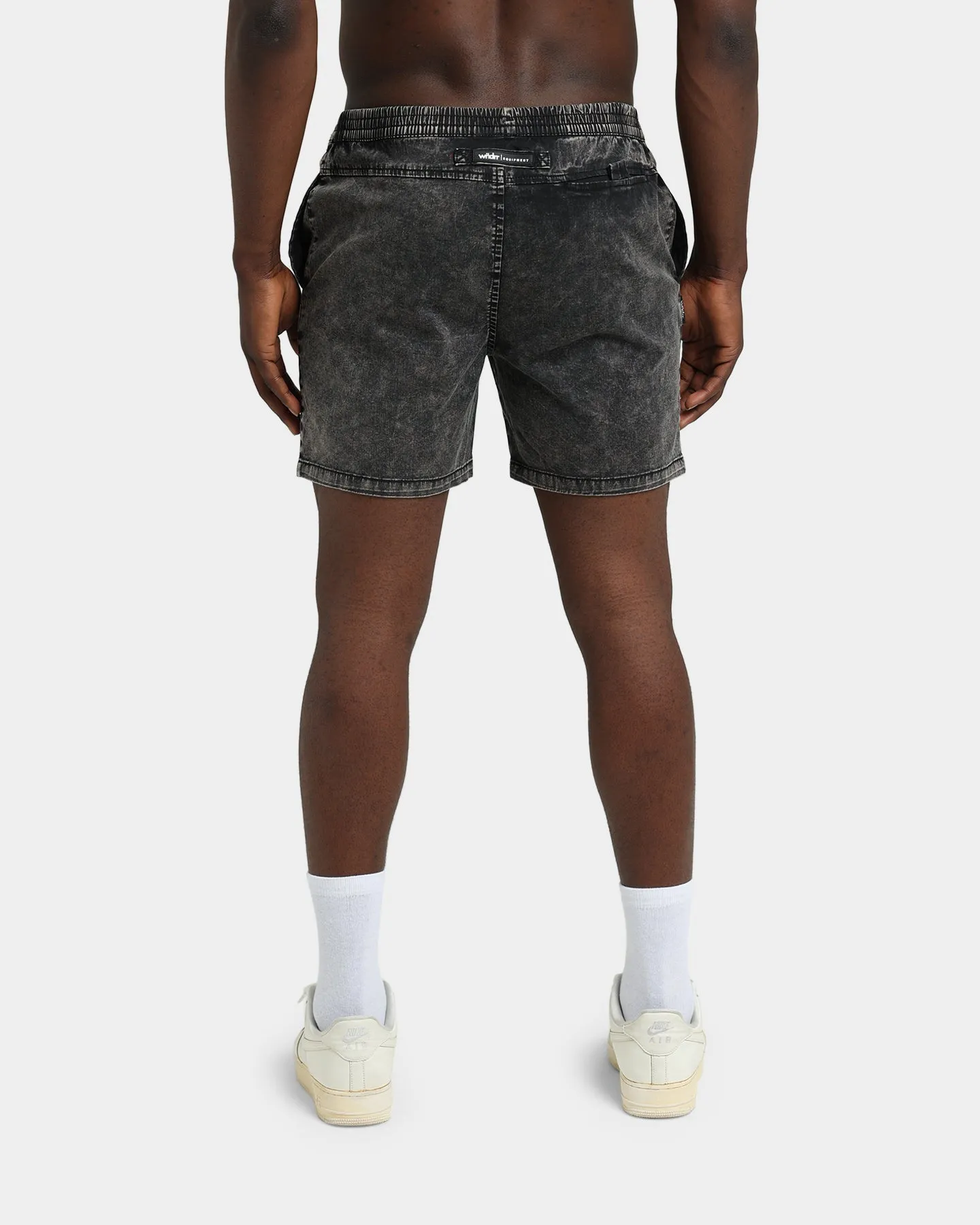 WNDRR Offcut Beach Shorts Washed Black