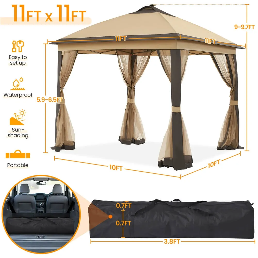 Yaheetech Pop Up Gazebo 11'x11'